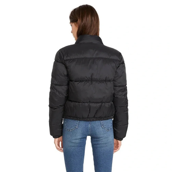 Volcom Puffs N Stuff Reversible Zip Up Striped Puffer Jacket Coat Black - Picture 14 of 14